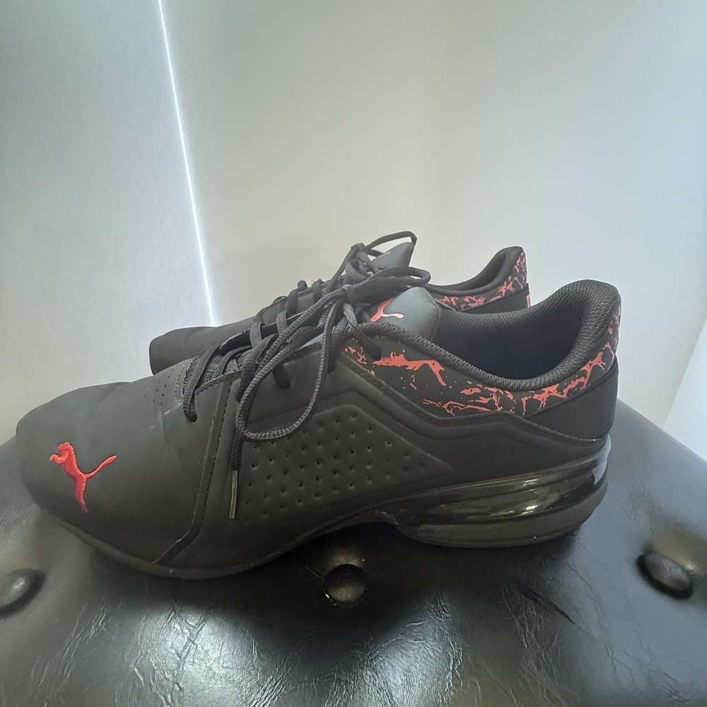 Puma‎ Mens Viz Runner Black Casual Shoes Sneakers 377016-02 Men's Size 13
